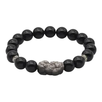 Bubble Scallops Obsidian Bracelets Unisex
