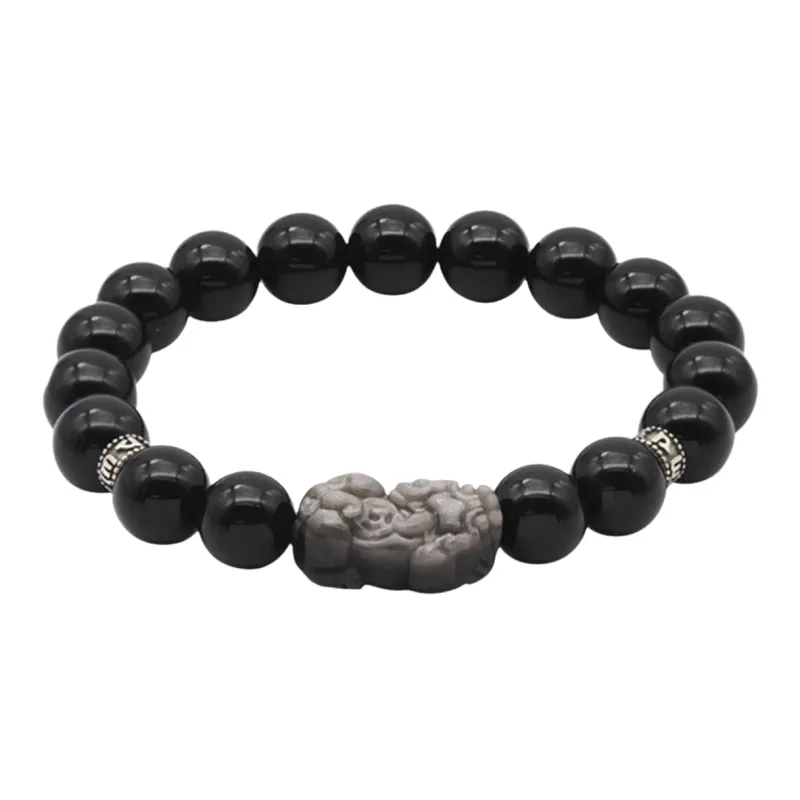 Bubble Scallops Obsidian Bracelets Unisex-0