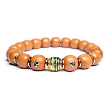 MOUNTAINS AND MANS Monkey Head Walnut New Chinese Style Good Luck Beaded Bracelet Unisex