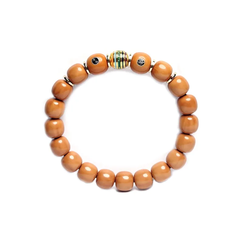 MOUNTAINS AND MANS Monkey Head Walnut New Chinese Style Good Luck Beaded Bracelet Unisex-1