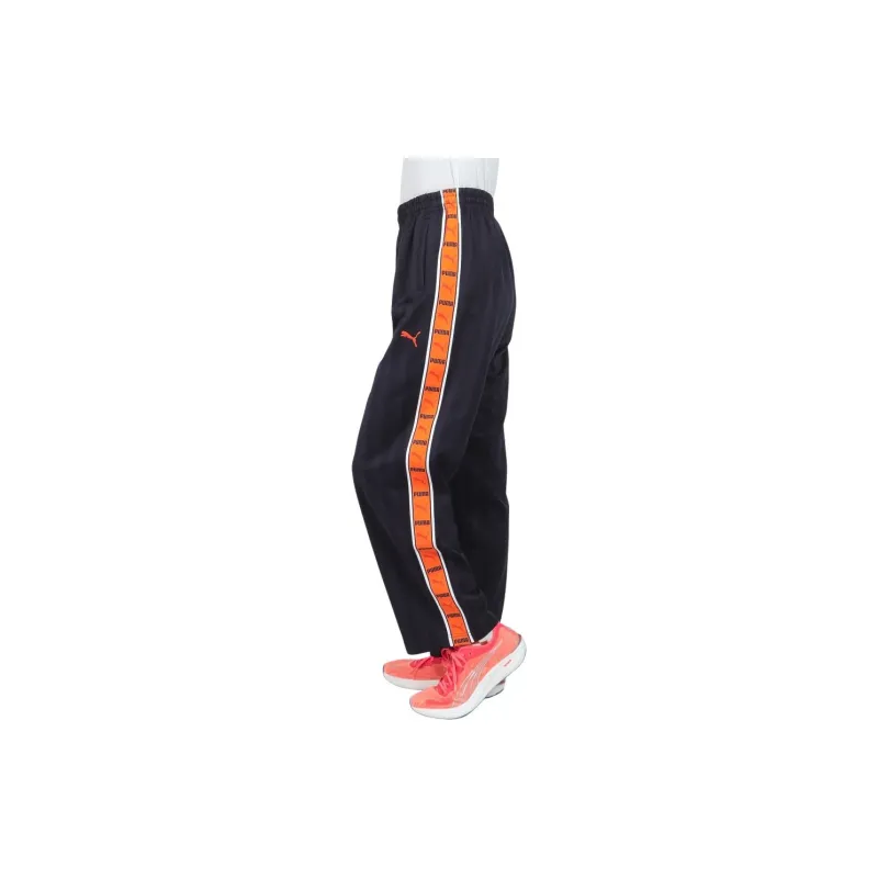 PUMA Knit FW24 SHADOW STRIPE Knitted Sweatpants Men's New Marine Orange-4