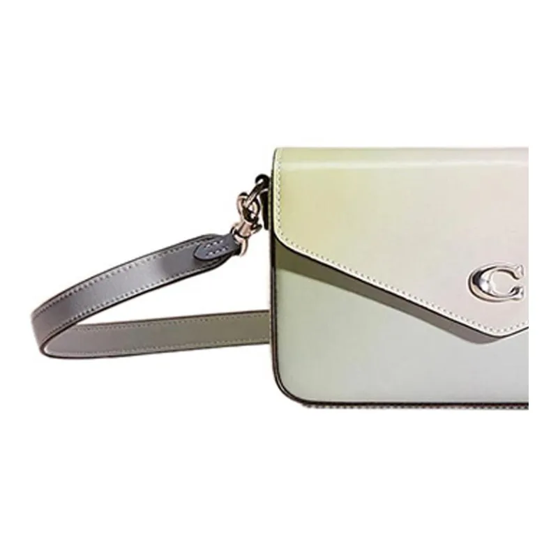 COACH Wyn Smooth Leather Flap Bag Shoulder Bag Crossbody Bag Small Size Women's Light Pistachio-1