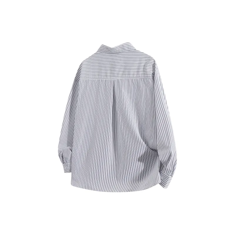 LIVINGTOWN Shirt Unisex Blue White Stripes-5