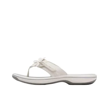 Clarks TPR Sole Abrasion-Resistant Flip Flops Women's White