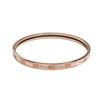 HERMES Metal Bangles Unisex Gold
