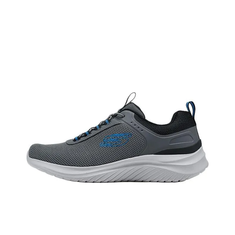 Skechers Anti Slip Wear Resistant Low Top Casual Running Shoes Men's Gray Black-0