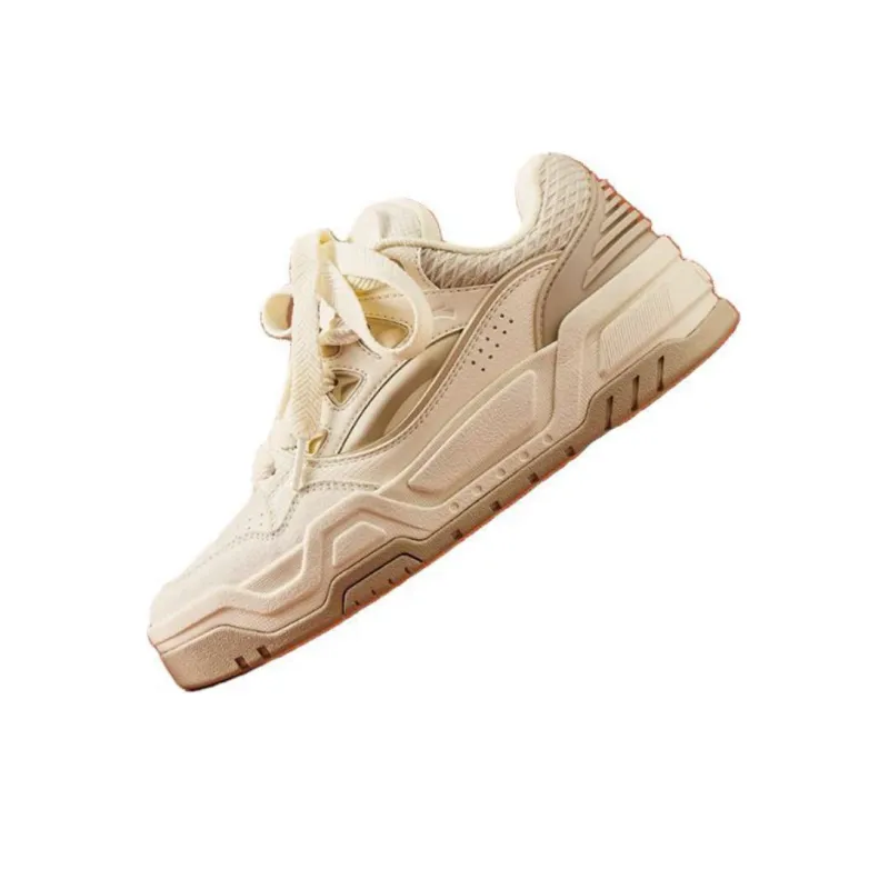 Anta Non-slip Lightweight Low-Top Skateboard Shoes Men's Beige Yellow-2