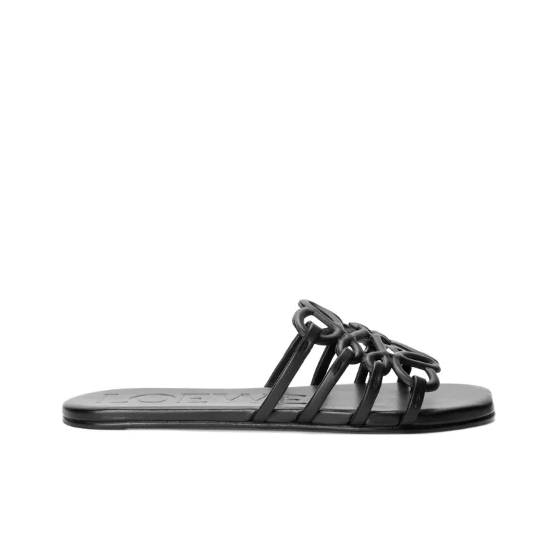 LOEWE Petal Slide Slippers Women's Black-1