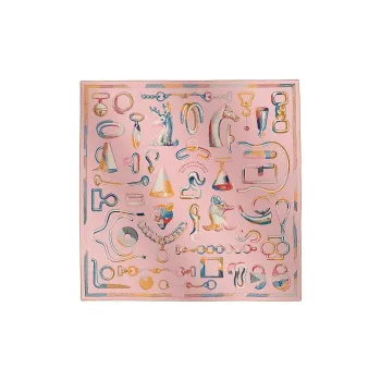 HERMES Mulberry Silk Shawls Women's Pink