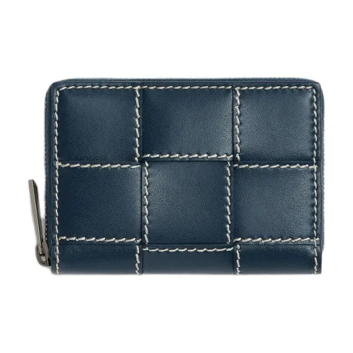 Bottega Veneta Intrecciato Calfskin Coin Purse Men's Dark Blue