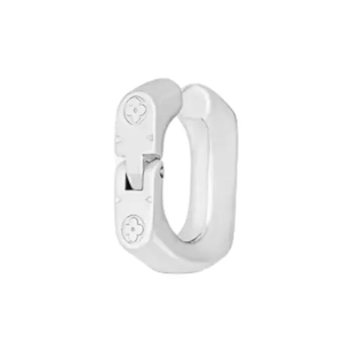 LOUIS VUITTON Brass Hardware Accessories Earrings Men's Silver