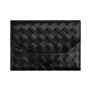 Bottega Veneta Calfskin Clutch Unisex Black