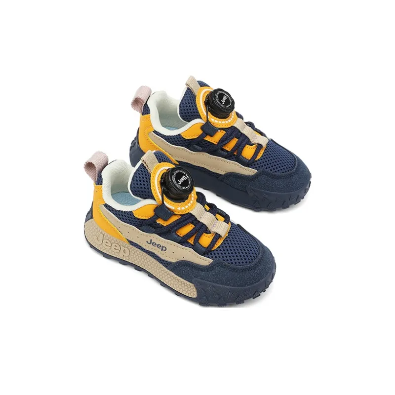 Jeep Abrasion-Resistant Slip-Resistant Cushioning Kids Lifestyle Shoes Dark Blue Orange Kids'-3