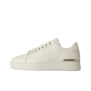 PHILIPP PLEIN Hexagon Low Top Skateboard Shoes Men's White