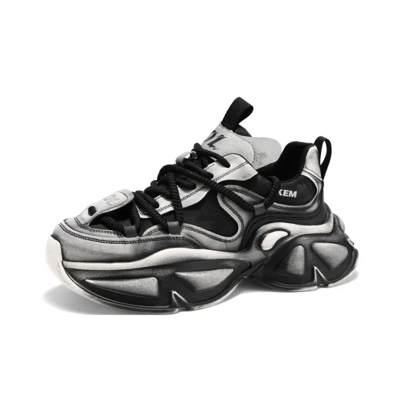 JKEM Cushioned Wear Resistant Height Increasing Low Top Chunky Sneakers Men's-1