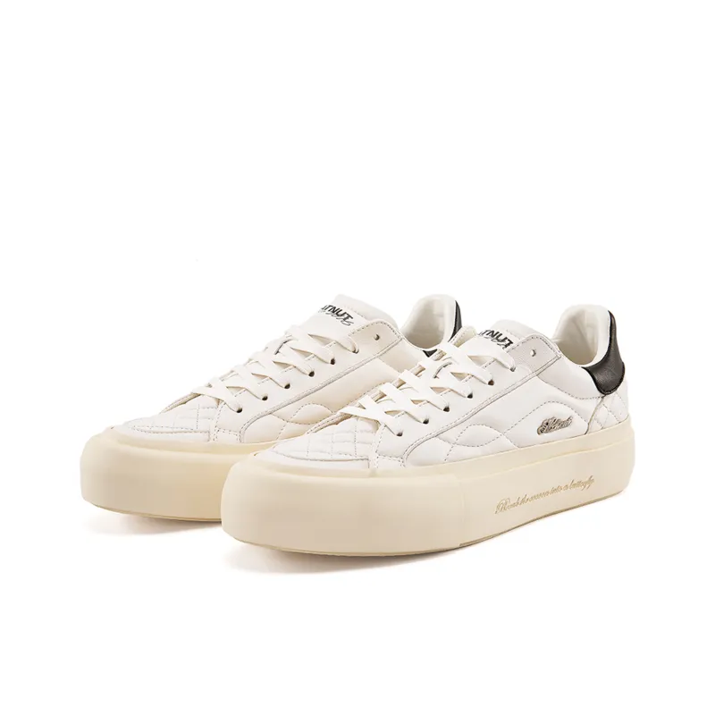 MATNUT Height Increasing Slip Resistant Low Top Skateboard Shoes Unisex White-2