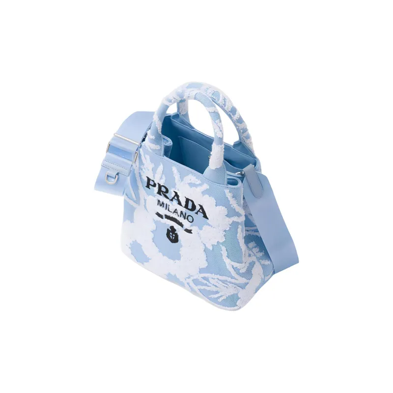 PRADA Fabric Shoulder Bag Crossbody Bag Handbag Women's Sky Blue/White-2