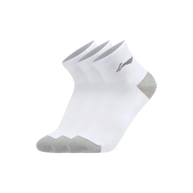 LiNing Sports Life Collection Ankle Socks Unisex 3 Pack White-0