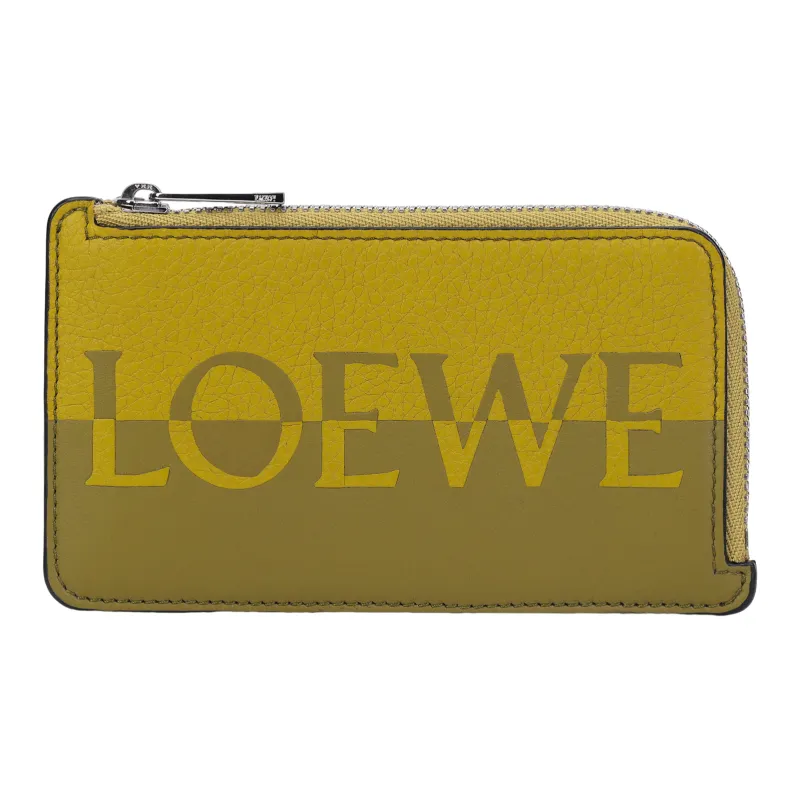 LOEWE Cow Leather Card Holder, Wallet Regular Men's Ochre/Olive-1