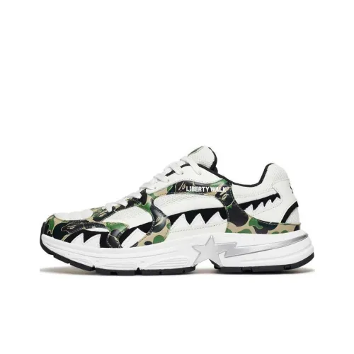 A BATHING APE SHARK STA Low Top Casual Shoes Men's Green