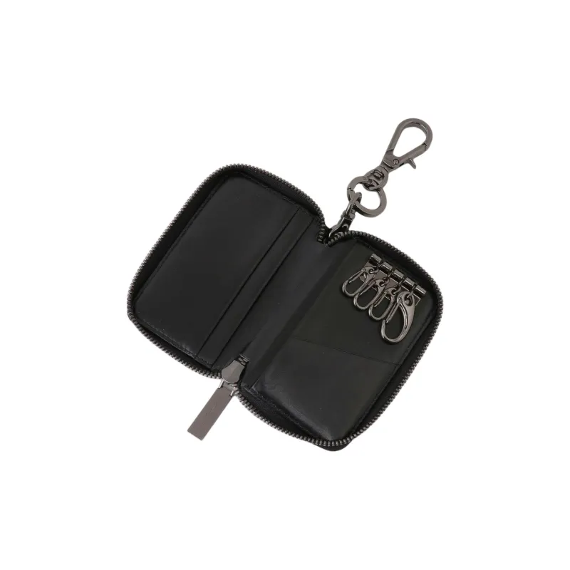 Yohji Yamamoto Cow Leather Key Pouch Regular Men's Black-3