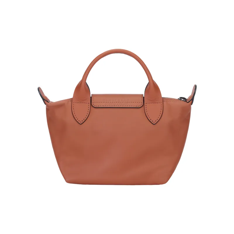 LONGCHAMP Le Pliage Cow Leather Dumpling Bag Shoulder Bag Crossbody Bag Handbag Mini Women's Cognac-2