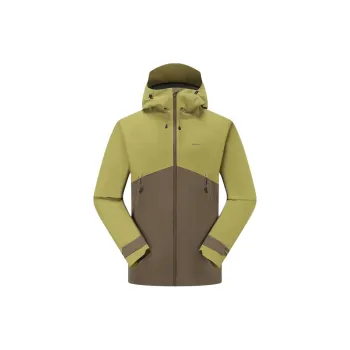 DECATHLON MH500 Hiking Waterproof, Windproof, And Breathable Windbreaker Jacket Men's Bark Brown/Gold Green