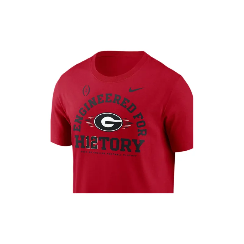 Nike CollegeGeorgia FW24 Bulldogs 2025 Football Playoff Bound Engineered For History T-Shirt Men's Red-2