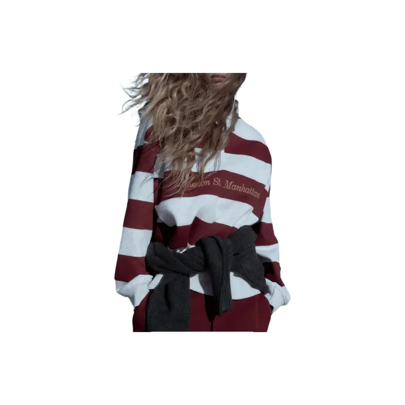 ZARA Sweatshirt Women's Burgundy Red-2
