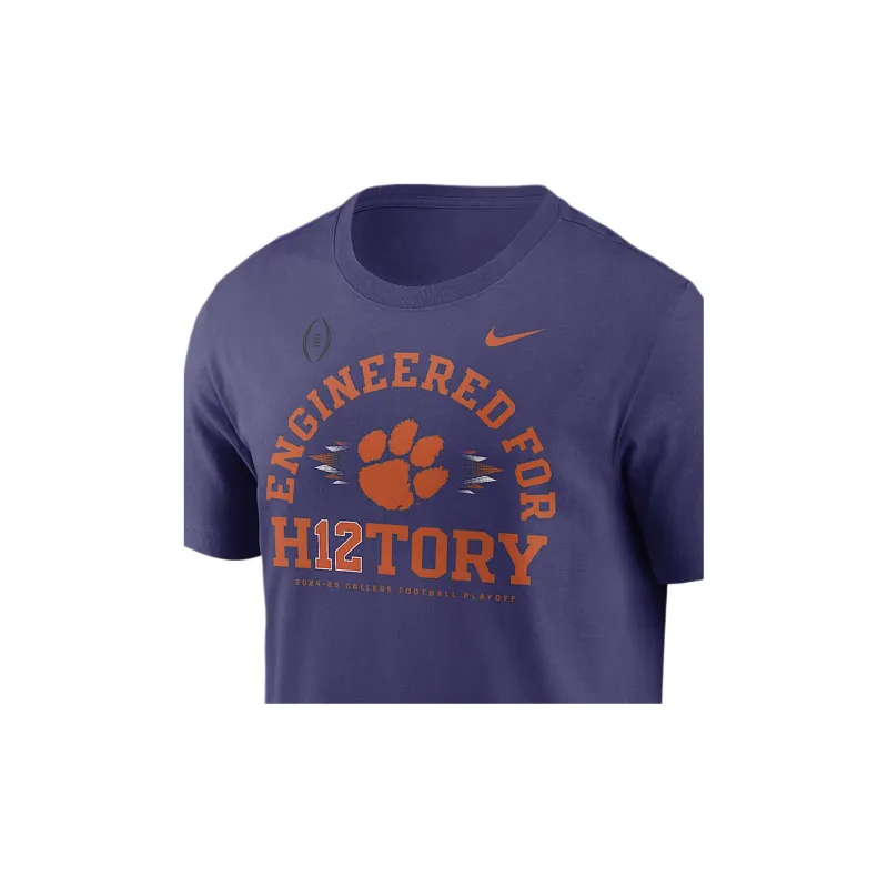 Nike CollegeClemson FW24 Tigers 2025 Football Playoff Bound Engineered For History T-Shirt Men's Purple-2