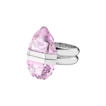 Swarovski Alloy Silver-Plated Gold-Plated Crystal Rings Women's Pink