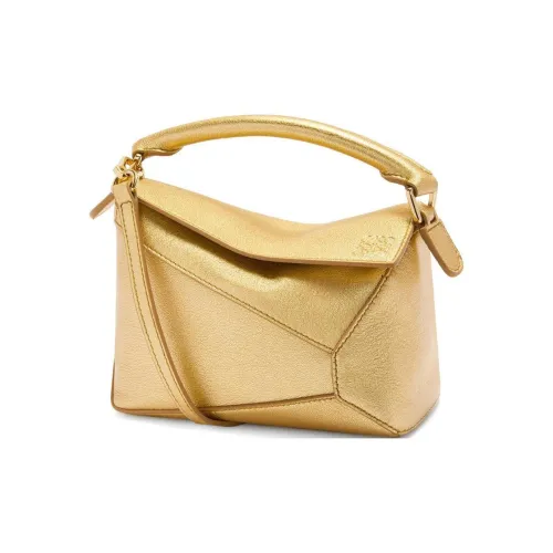 LOEWE Print Lambskin Shoulder Bag Crossbody Bag Handbag Mini Women's Gold