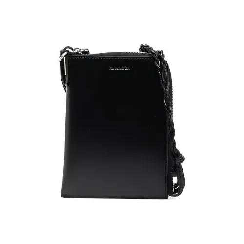 JIL SANDER Tangle Calfskin Halter Card Holder Passport Holder Regular Men's Black