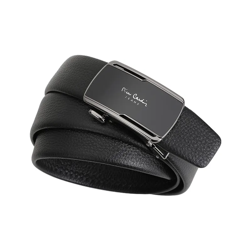 PIERRE CARDIN Top Grain Cow Leather Leather Belts Men's Black 3.4cm-2