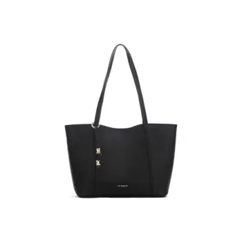 RED DRAGONFLY Polyurethane Tote Bag, Shopping Bag, Shoulder Bag Tubas Women's Black/Brown