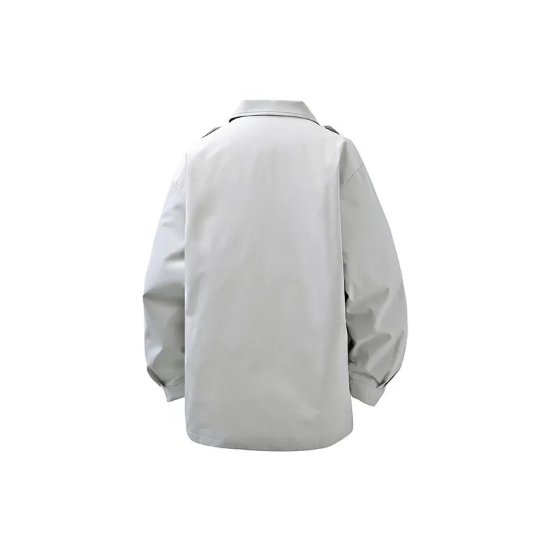 CHEVAL NOIR Jackets Coats Unisex Gray White-3