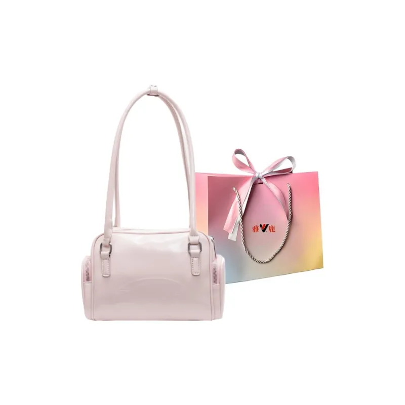 Yalu PU Equipment Bag Handbag Shoulder Bag Regular Women's Black Ecru/Pink/Burgundy-5