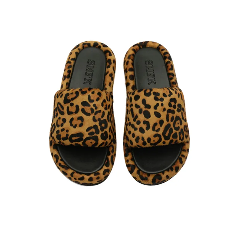 SMFK Slide Slippers Women's Leopard Print-7
