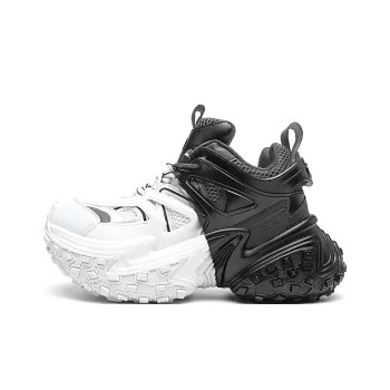 MVA Non slip Wear resistant Impact resistant Low Top Chunky Sneakers Unisex Black White Gradient