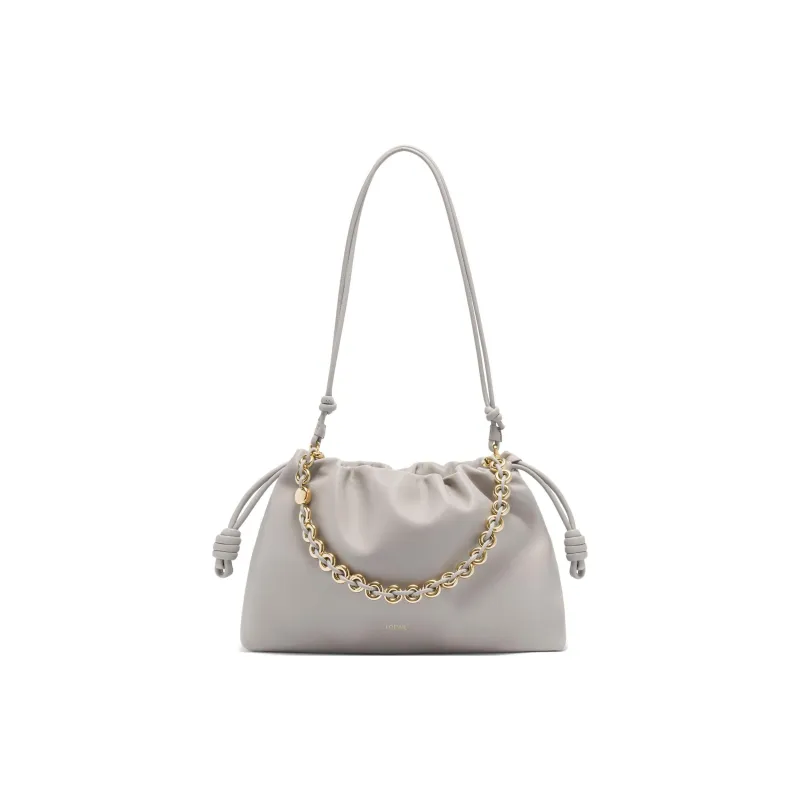 LOEWE Flamenco Lambskin Crossbody Bag Shoulder Bag Large Size Women's Shell Gray-2