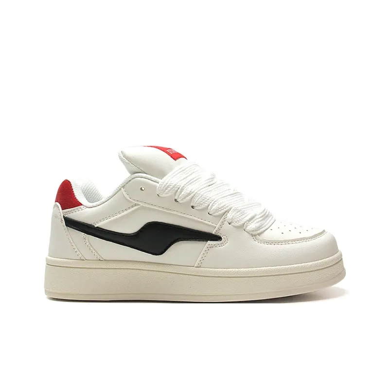 STUR YSN Wear resistant And Lightweight Low Top Skateboard Shoes Women's White Beige Red-1