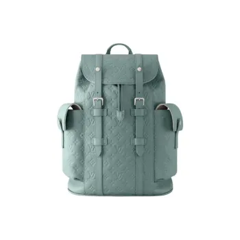 LOUIS VUITTON CHRISTOPHER Cow Leather Backpack Medium Size Men's Green