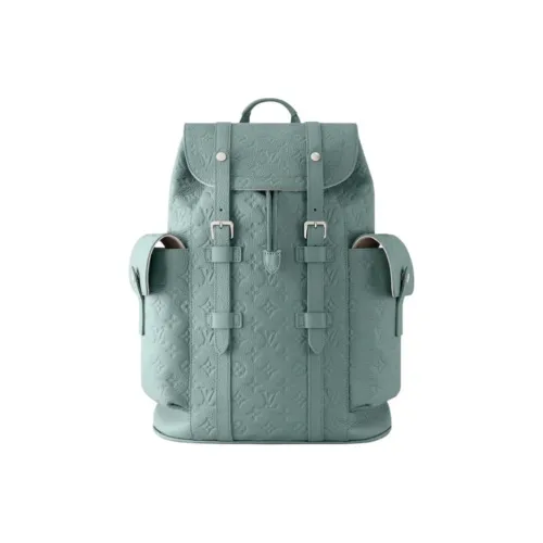 LOUIS VUITTON CHRISTOPHER Cow Leather Backpack Medium Size Men's Green