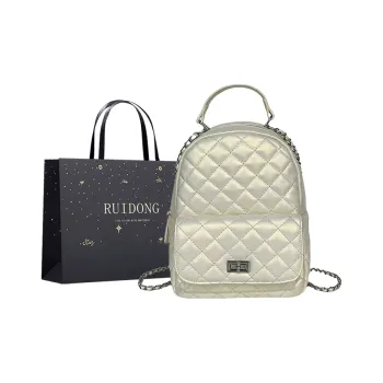 Smart PU Backpack Women's White/Pink/Silver/Black