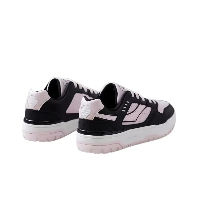 QIAODAN Inheritance 2.0 Slip Resistant Cushioning Low Top Skateboard Shoes Women's Pink Black-3