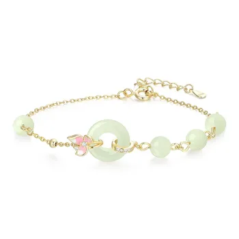 KADER Peace And Joy Series Hetian Jade Bracelets Pale Greenish White Jade Women's