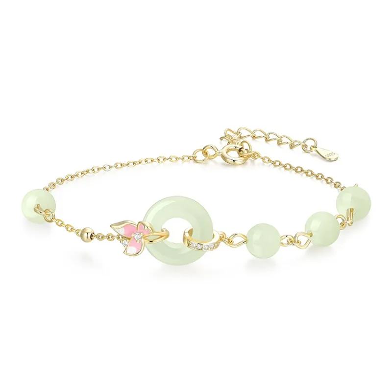 KADER Peace And Joy Series Hetian Jade Bracelets Pale Greenish White Jade Women's-0