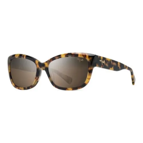 Maui Jim Acetate Irregular Shape Sunglasses Women's Tortoiseshell