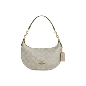 COACH Coated Canvas Handbag Women's Champagne