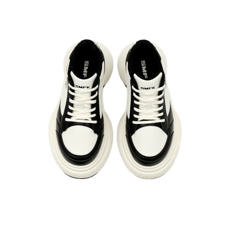 SMFK Low-Top Chunky Sneakers Women's Black White-0